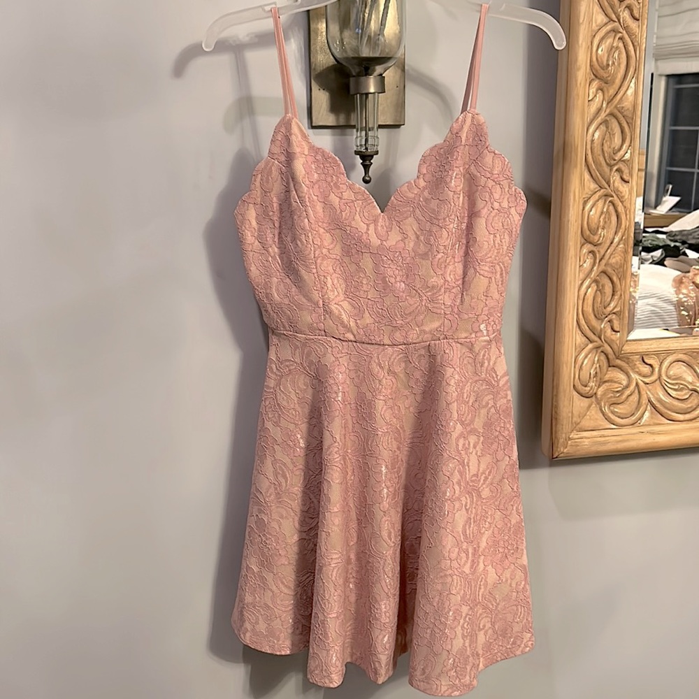 Lace Short Pink Dress Sz 5 Juniors
